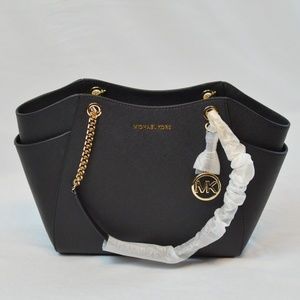 Michael Kors Jet Set Travel Black Shoulder Tote